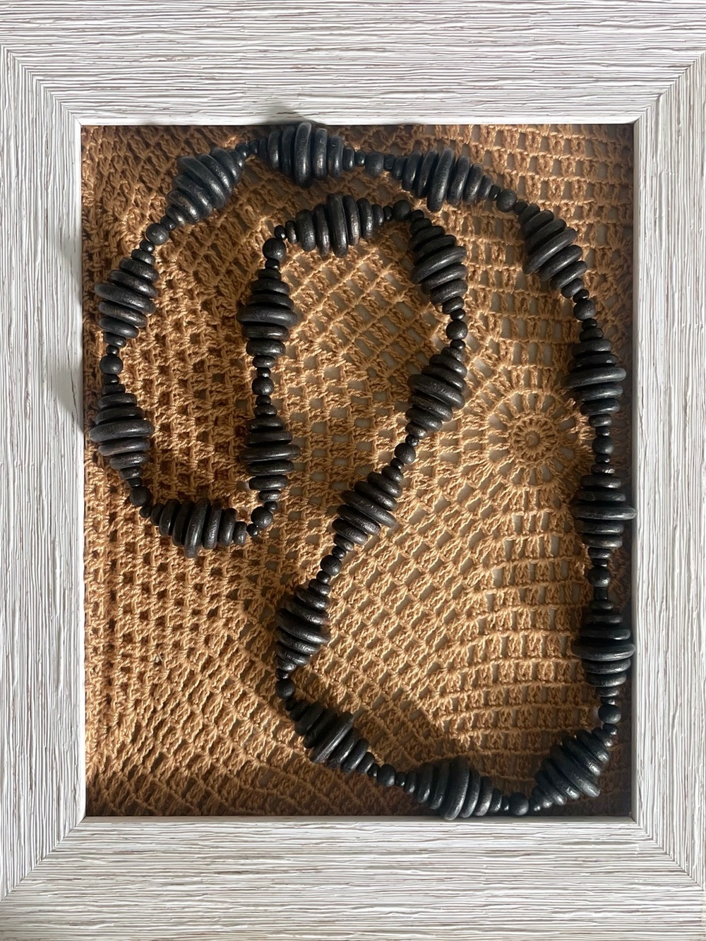 Black Statement Stacked Beaded Necklace